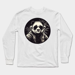 Cool Animals: Cartoon Vintage Funny Cool Panda Long Sleeve T-Shirt